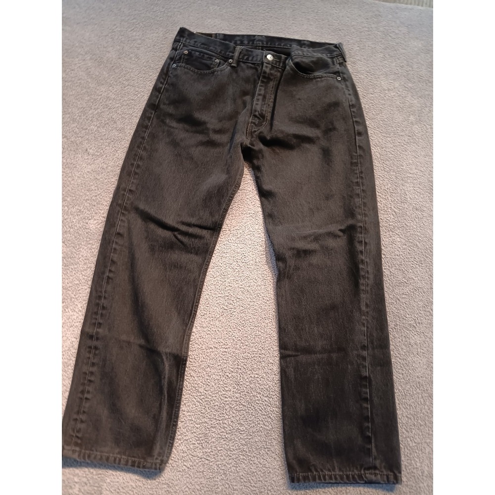Levi's 505 Regular Fit Men's W40 L32 Black Denim Jeans Straight Leg USA Vintage